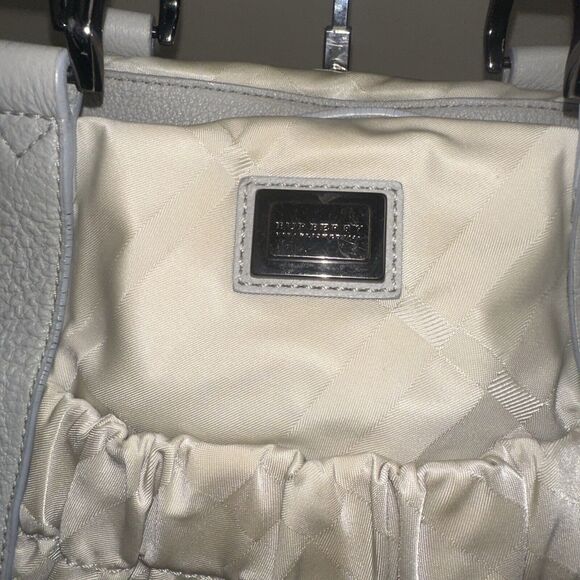 Authentic Burberry Nova Check Cream Nylon Silver Leather Handbag ShoulderSatchel - Picture 2 of 16